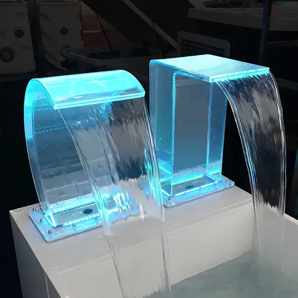 Garden/Household/swimming Pool Spill Way Acrylic Waterfall Transparent Water Curtain With LED Light photo-2