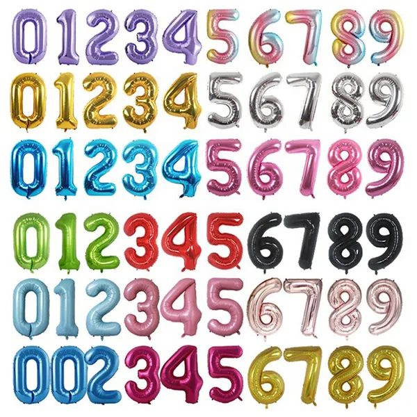 Happy Birthday 0-9 Ballons Party Decoration Helium 40 Inch Mylar Foil Number Balloons Globos De Numeros photo-2