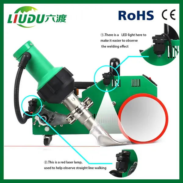 New 2600kW 220V Tarpaulin PVC Sheet Joint Welding Hot Air Seam Sealing Machine for Banner Textile Plastic Welder photo-3