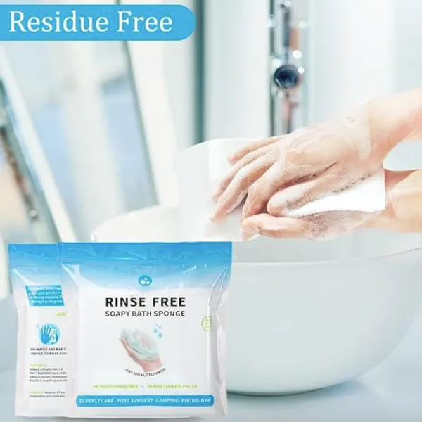 Disposable Bath Sponge With Body Wash, No Rinse Required