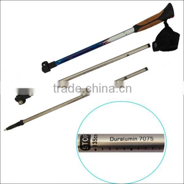 Hot Sale Adjustable External Quick Lock Aluminum 7075 Hiking Stick photo-2