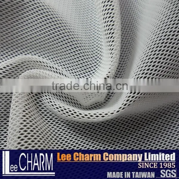 Stretch White Pique Bird Eye Elastic Mesh Fabric photo-5