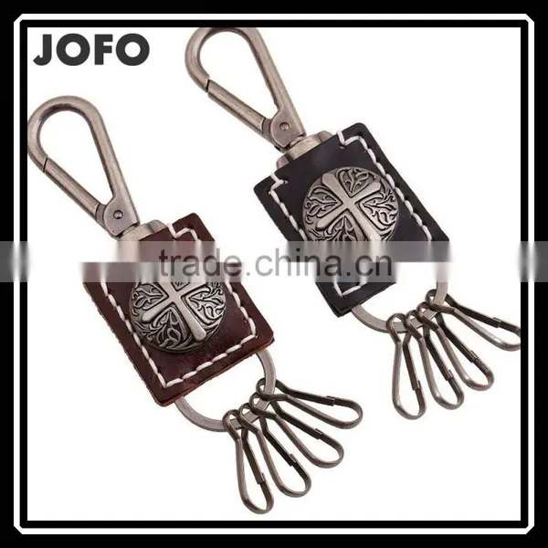 2014 Hot Sale Die Stamping Process Handmade Custom Leather Keychain