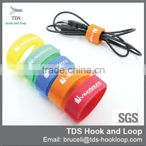 Custom Logo Colorful Hook and Loop Cable Tie