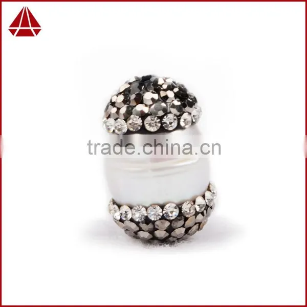 Wholesale Natural Freshwater Pearl Beads With Rhine Stone Paved, Freshwater Pearl Jewelry Quality Choice photo-2