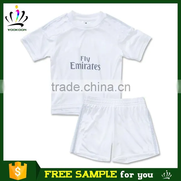 Real Free Sample to Euro Cheap Soccer Uniform Camisa Del Madrid Soccer Jersey for Kids Thai Quality Football Jerseys for Baby photo-2