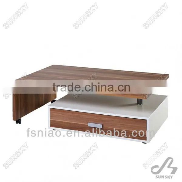 Modern Panel Roating Coffee Table With Wheels 25-1(4268)