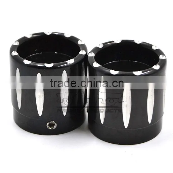 BJ-FS-HA001 High Quality Black Deep Edge CNC Billet Alloy Motorcycle Front Axle Cap Universal for Harley Davidson and Choppers photo-5
