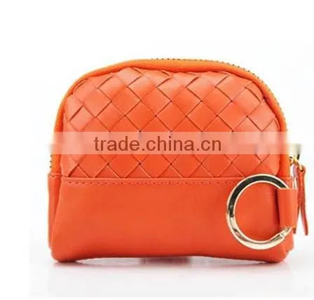 Women Mini Faux Leather Zipper Coin Bag With Keyring photo-5