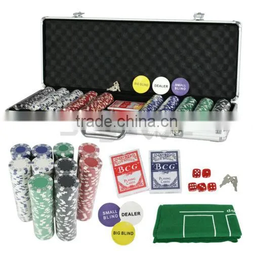 500 PCS Casino Poker Chips Set 11.5 Gram With Game Play Mat and Aluminium Case photo-2