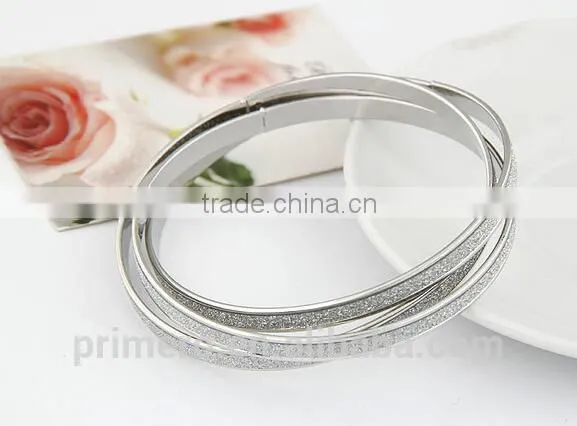 Fashion Discount Three Circle Matte Silver Gold Bracelets Wrapped Bangles photo-6