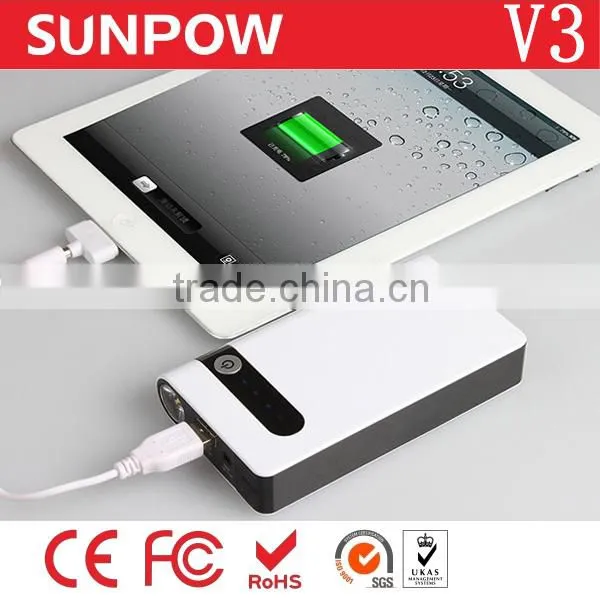 Sunpow 8000mAh Multi-Function Car Battery Power Bank 12v Car Jump Starter for Gasoline Engine With Air Compressor photo-5
