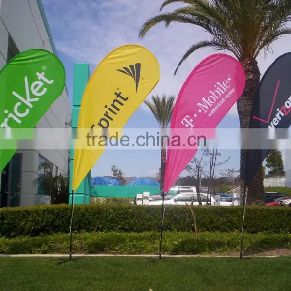 Long Life Custom Polyester Teardrop Feather Square Pegasus Advertising Flying Flag Banner Printing photo-3