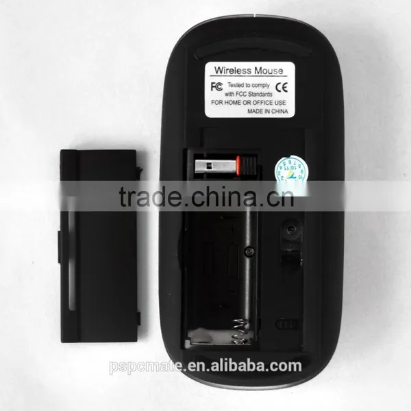 2015 Hot Black Rubber Surface 2.4G Usb Optical Flat Travel Wireless Mouse for XP,windows and ISO Systems photo-5
