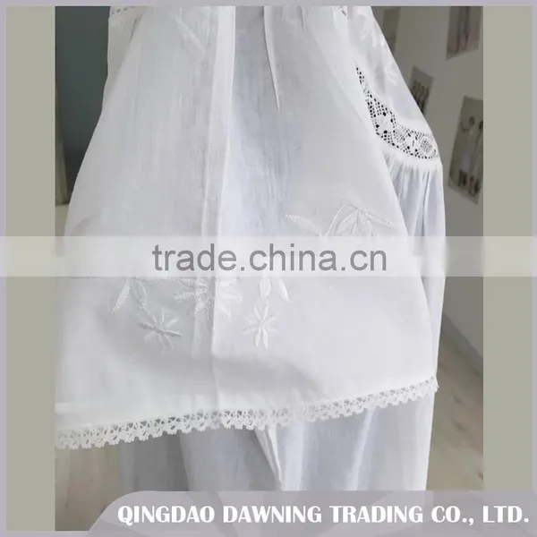 Good Supplier White Cotton Dressing Gown Night Dress photo-4