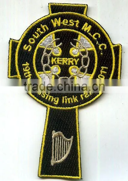 Number embroidery patch with gold thread