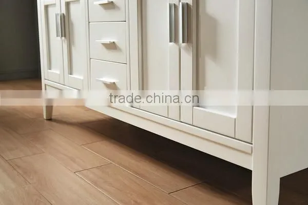 Modern Single Basin Wash Basin Cream Color Solid Oak Wood Bathroom Vanity NO.1001A photo-4