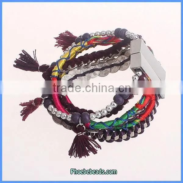 Wholesale Hot Braided Leather Brazilian Magnetic Bracelet For Women FHB-002B