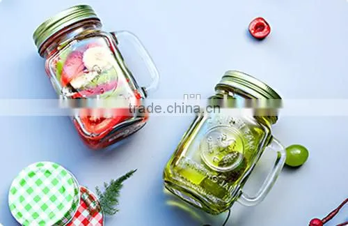 Square Juice Drinking Glass Mason Jar Wholesale With Lids and Straws photo-3