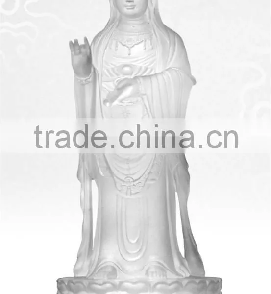 Lotus Guanyin Bodhisattva White Colored Glaze Buddhism Buddha photo-4