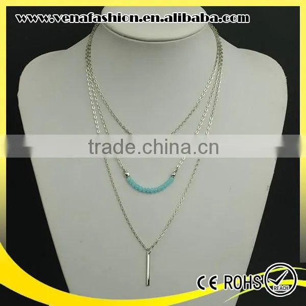 Blue Crystal Intimate Fashion Teen Necklace Jewelry, Teenage Fashion Jewelry