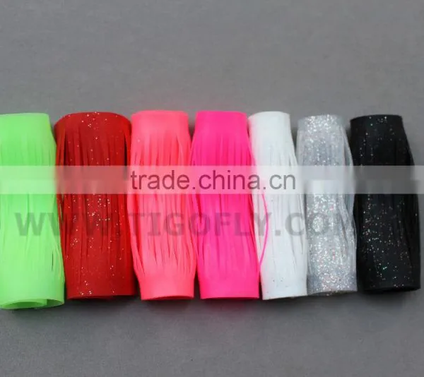 Assorted Colors Ladder Shaped Silicone Skirt Fly Tying Material Beard Squid Rubber Thread