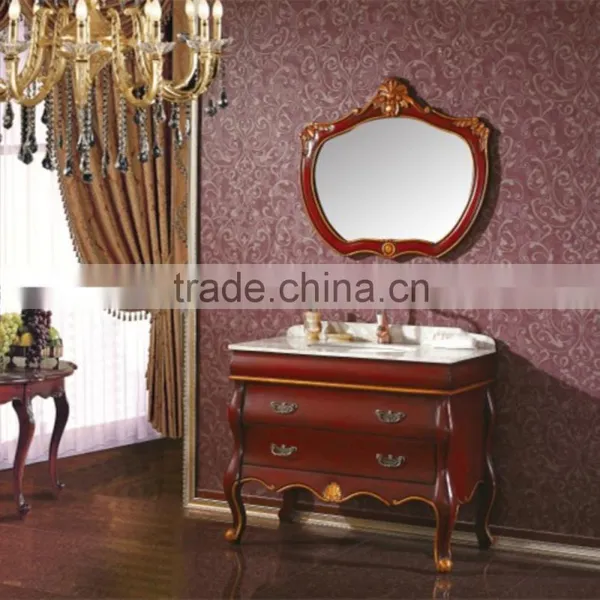 Luxurious Floor Standing Wooden Antique Bathroom Vanity photo-2