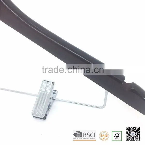 Brown Bamboo Eco Friendly Recycling Coat Clips Hanger for Cloth photo-4