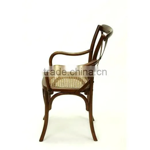 Leisure Foot Metal Bar Stool Antique Wood High Back Dining Chair photo-2