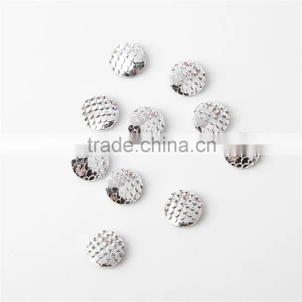 Stock!Jewelry Findings 12mm Round Flat Back ab Color Imitation Fish Scale Resin Rhinestone Bead Cabochon photo-6