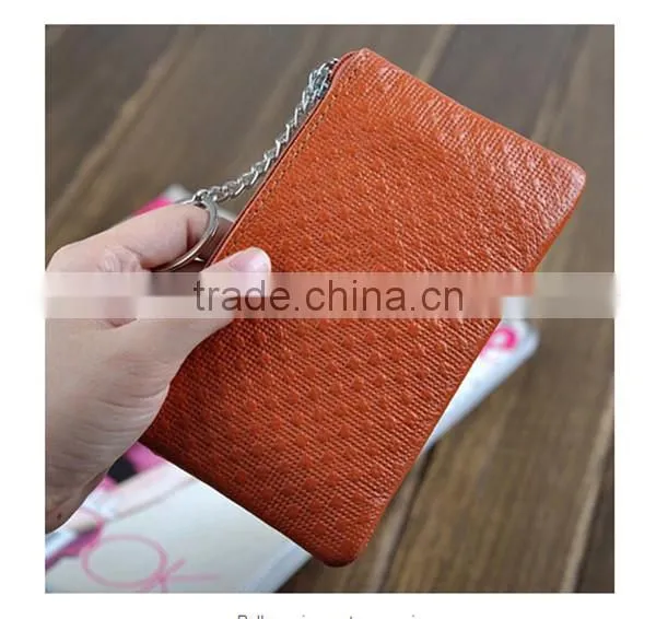 Boshiho Real Leather Zipper Coin Purse With Key Chain photo-2