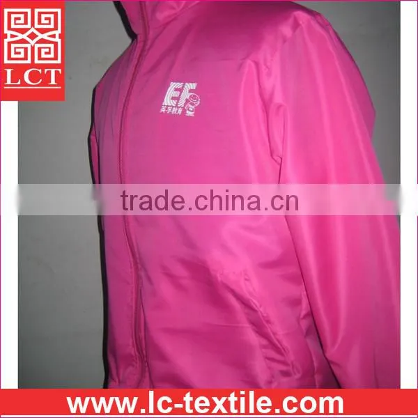 China OEM Factory Wholesale Custom Print Promotion Slim Fit Ladies Pink 201D Nylon Work Jacket With Elastic Waistband(LCTU0062) photo-3