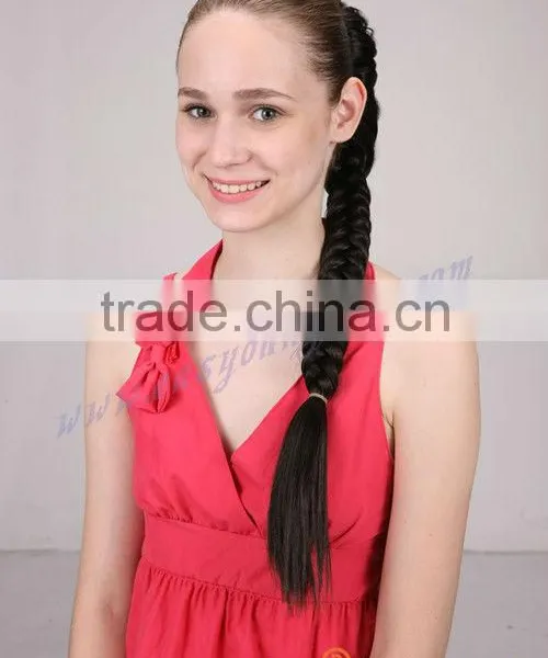 Custom Long Snap on Synthetic Fishtail Plait Ponytail Hair Pieces photo-3