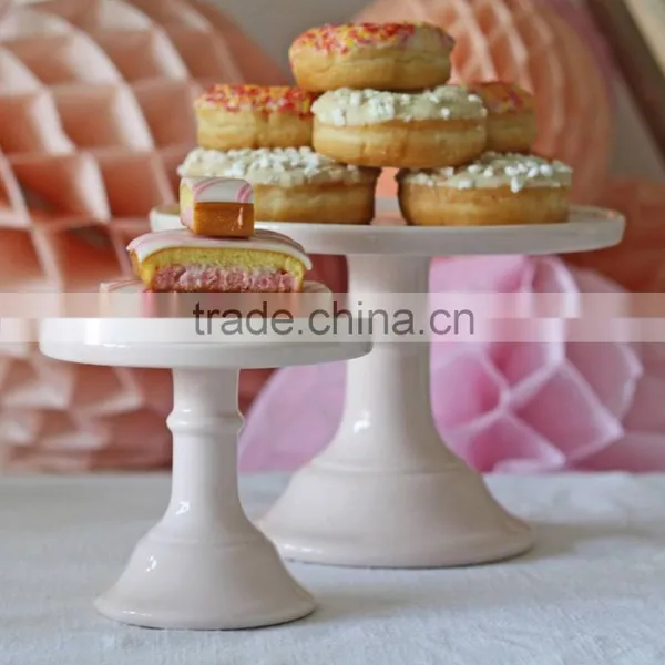 Milk Glass Cake Stand Plate Pastel Colours photo-3