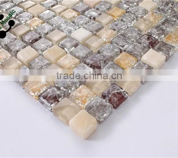 SMS06 Glass Marble Mix Mosaic Tiles for Subway Kitchen Bathroom Mosaic photo-3