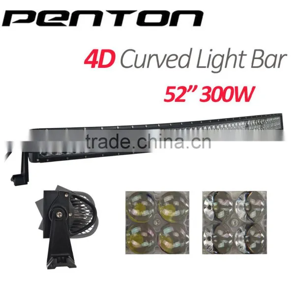 Penton 4D Optic Lens Car Rooflight Bar 52 Inch Curved 300W Led Light Bars