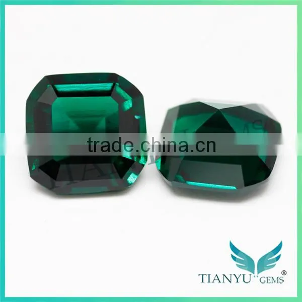 Wholesale Blue Emerald Stone Bulk Gemstone /cushion Cut Synthetic Colobian Emeralds for Sale photo-2