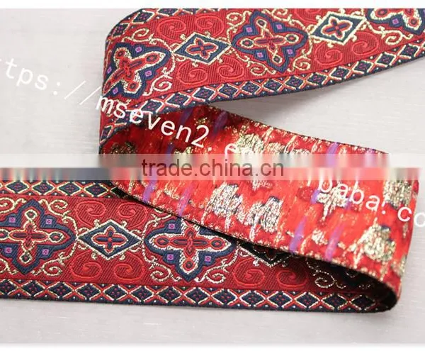 Hot Selling Ethnic 4cm Width Polyetser Jacquard Ribbon Wholesale photo-5