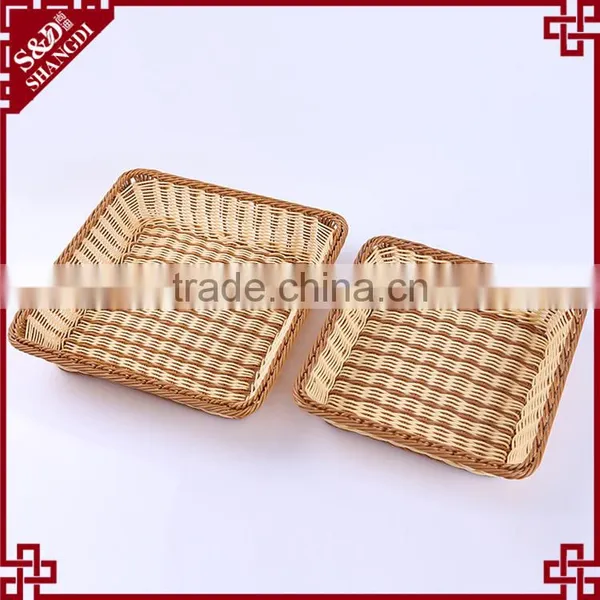 Cheap Wholesale Eco-friendly Plastic Wicker Woven Home or Resturant Food Tray Vegetable Plant Tray photo-5
