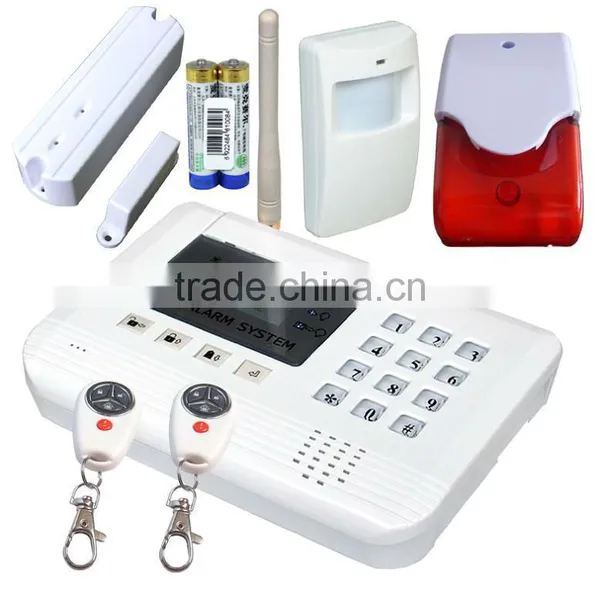 Hot Product! GSM Security Alarm With 16 Wireless Zone With PIR Detector, Door Sensor, Siren With Two Way Communicate