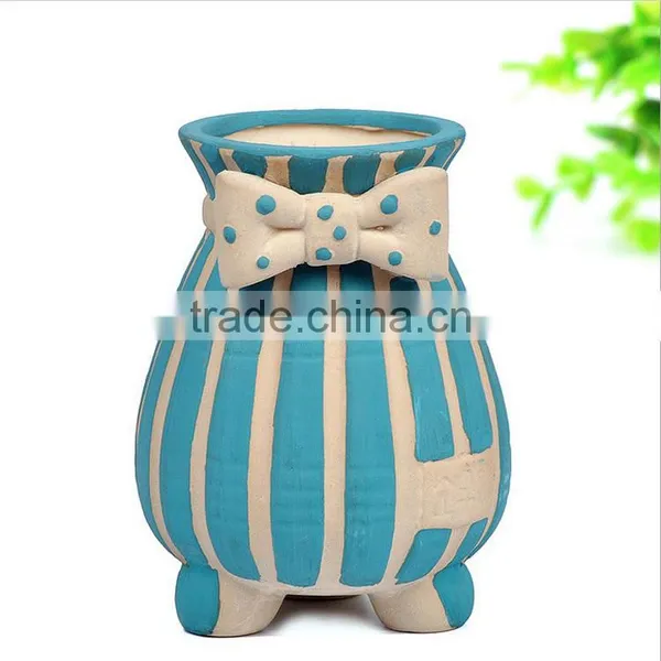 Indoor Decor Small Hand-painted Ceramic Flower Pots for Succulent Plants photo-2