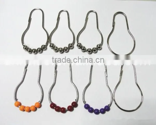 Colorful Shower Curtain Hooks Rings,Polished Chrome Metal Bathroom Shower Curtain Hooks, Curtain Hooks, Curtain Rings photo-2