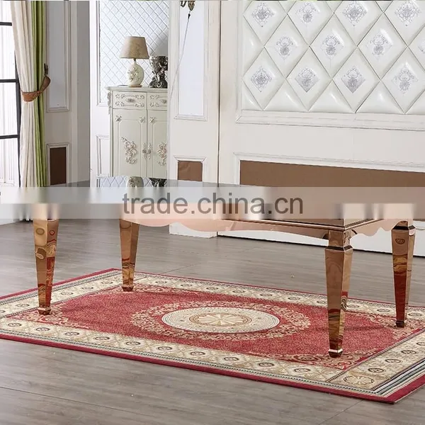 Stainless Steel Base Round Glass Party Ghost Dining Table photo-2