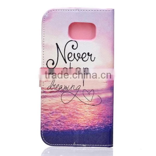 Painting Phone Case Wallet Leather Case Leather Flip Holster for Samsung S7 Edge photo-6