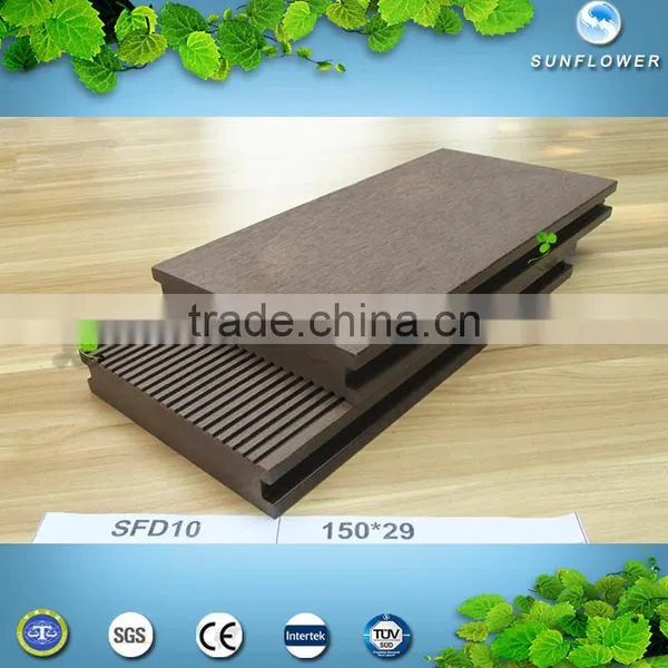 Recycled Wood Plastic Composite Decking Outdoor Anti-UV WPC Flooring