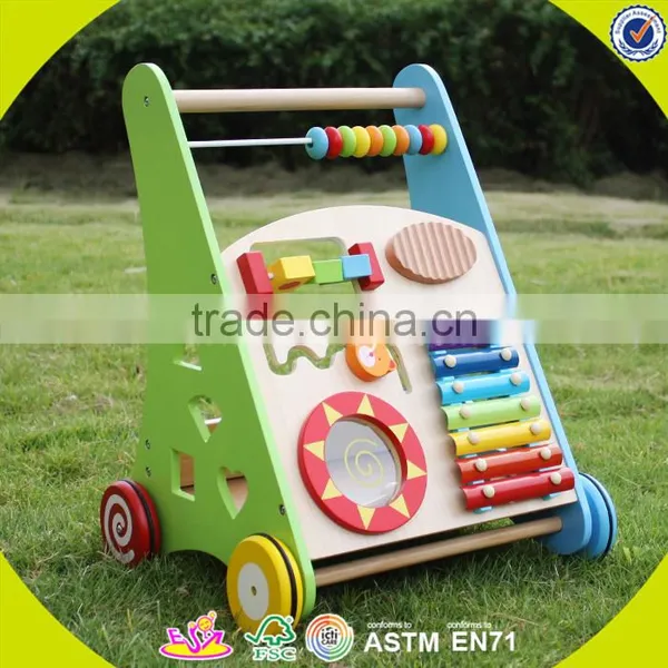 2017 New Design Wooden Baby Boy Walkers High Quality Wooden Baby Boy Walkers Best Sale Baby Boy Walkers W08J001 photo-2