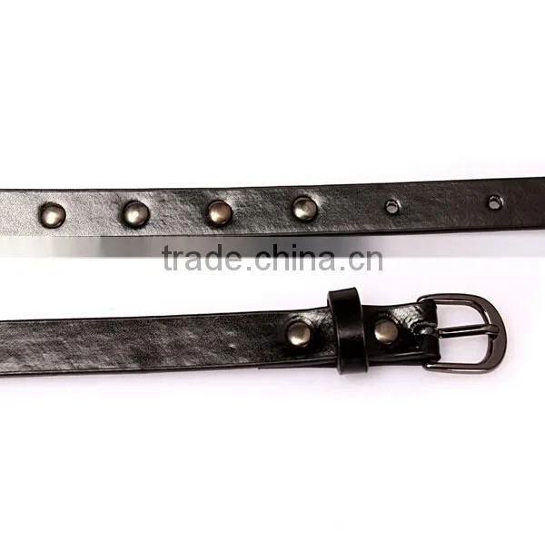 Wholesale Rivets Decorated D Buckle Sex Girl Thin PU Knot Waist Belt photo-4