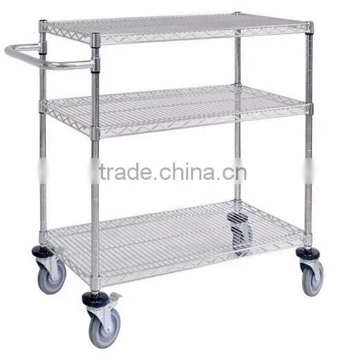 Multi Purpose House Storage Chrome Plated Kitchen Metal Shelf Vertical Wire Rack photo-5