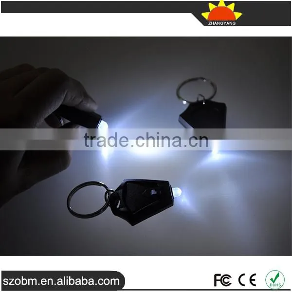 Mini Portable Rhombus Plastic Keychain White Light LED Keychain photo-3