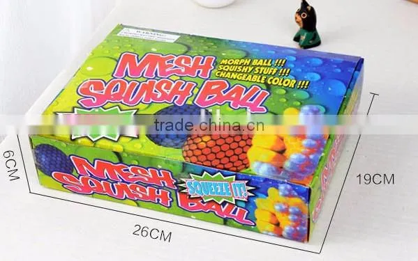 Squishy Color Changing Mesh Stress Ball Grape Stress BallBead Rubber Vent Hand Wrist Toy Mesh photo-5
